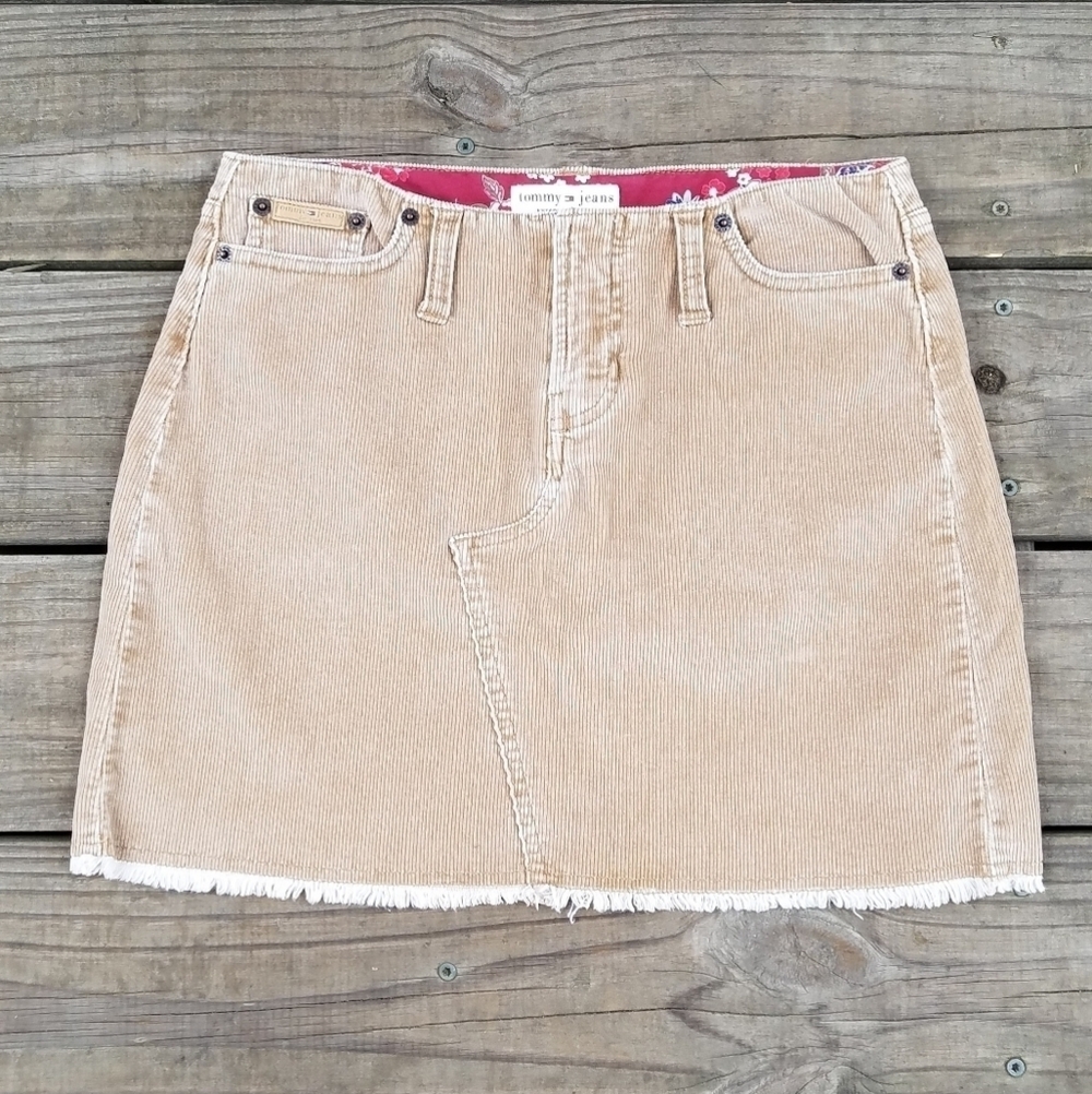 Tommy Hilfiger Carmel tan corduroy mini skirt
